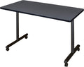 Regency Kobe 42 x 24 in. Mobile T-Base Training Seminar Table- Grey
