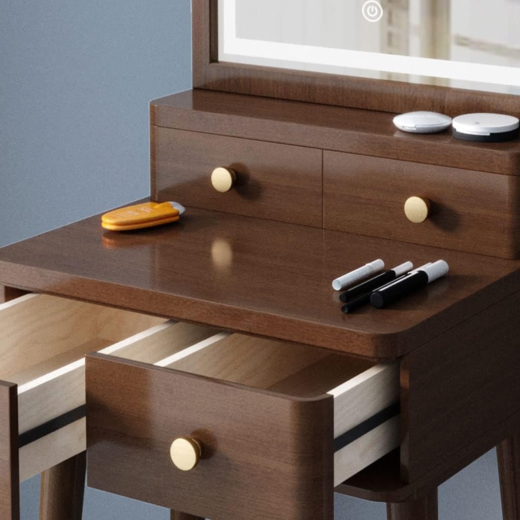 Vanity Benches Vanity Desk Set Dresser Multifunctional Desk Modern Ladies Dresser Bedroom Small Dresser with Stool, Mirror, Three Drawers (Color : A)
