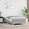 Light Gray Polyester Twin XL Bed Frame with Plywood and Engineered Wood Construction, Sturdy Durable Fabric Breathable Material for Modern Bedroom, Sleek Matte Finish Easy