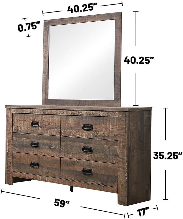 Coaster Frederick Eastern King Bed 4-Piece Set, Weathered Oak