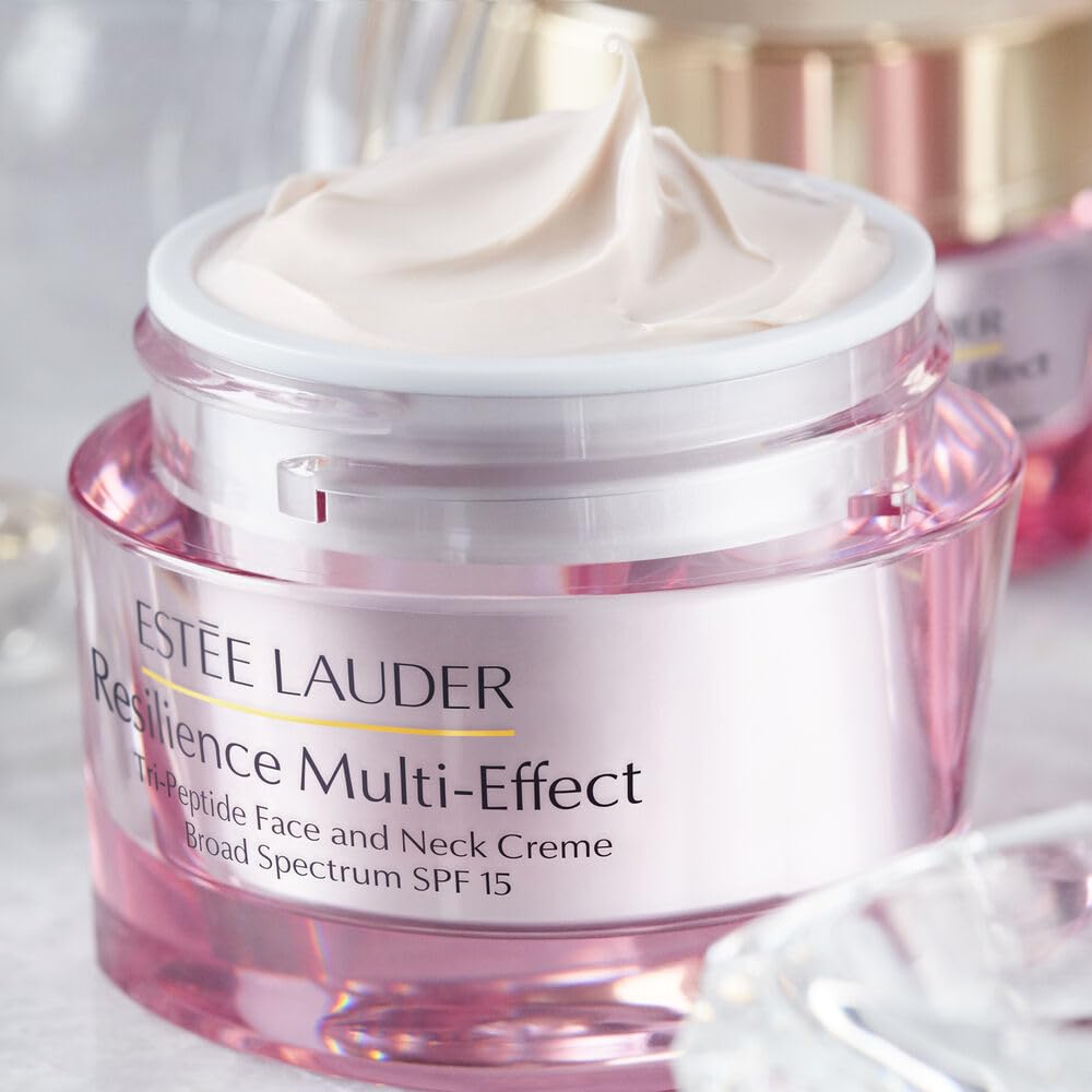 Estée Lauder Resilience Multi-Effect Tri-Peptide Face and Neck Moisturizer with SPF 15 | Plumping & Anti-Aging | Firming Cream
