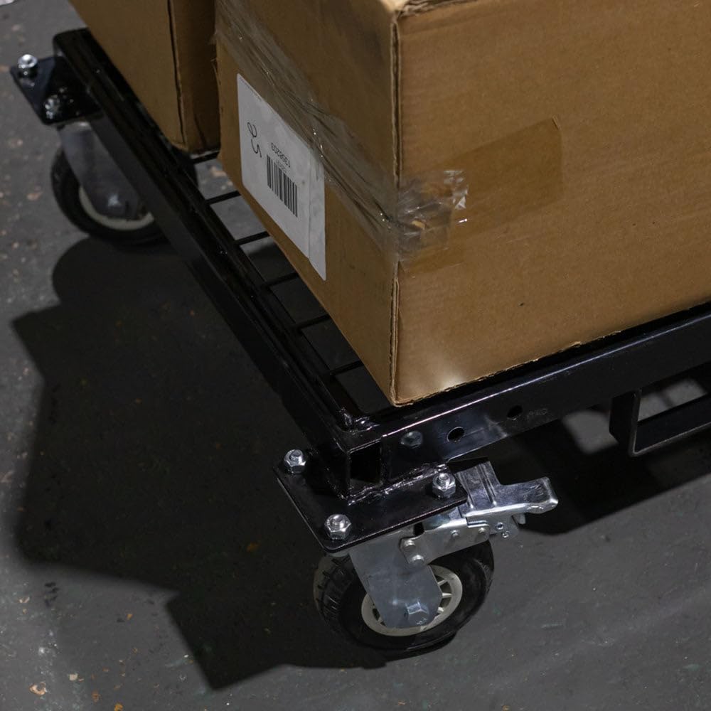 Titan Attachments Heavy-Duty Rolling Platform Base with Fork Pockets and Locking Caster Wheels, 2,500 LB Capacity, Industrial Mobile Roller Dolly for Warehouses, Storerooms, Shipping Facilities