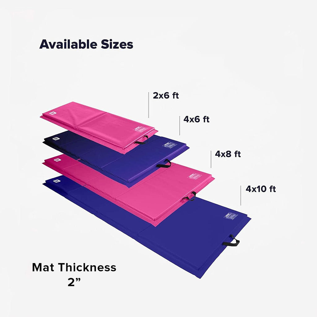 We Sell Mats - 4 ft x 8 ft x 2 in Premium Personal Fitness & Exercise Mat for Home Workout - Lightweight and Folds for Carrying – All Purpose Home Gym Mat – Thick Mat for Yoga, Pilates, Stretches