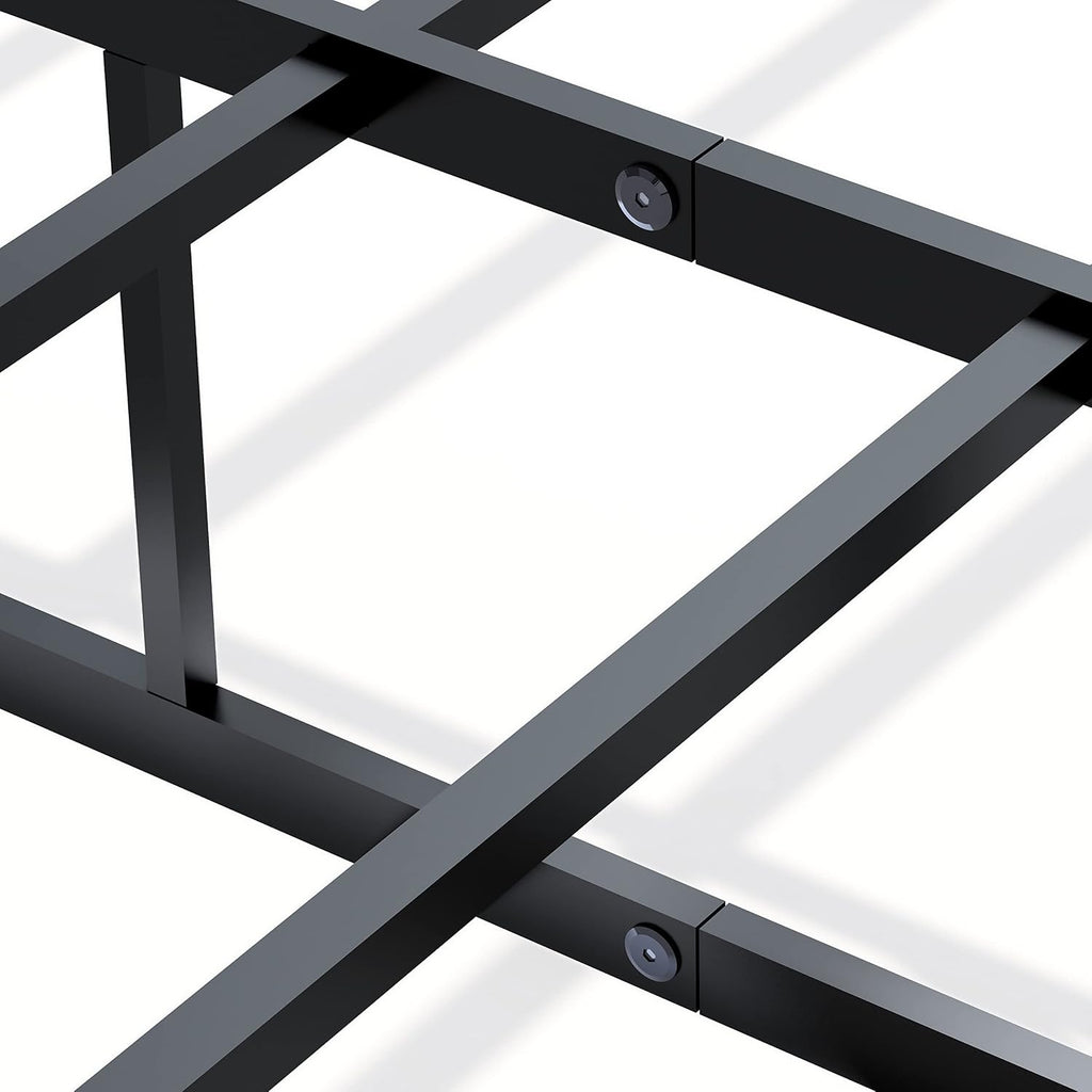 East West Furniture Dothan Traditional Metal Twin Bed Frame in Black