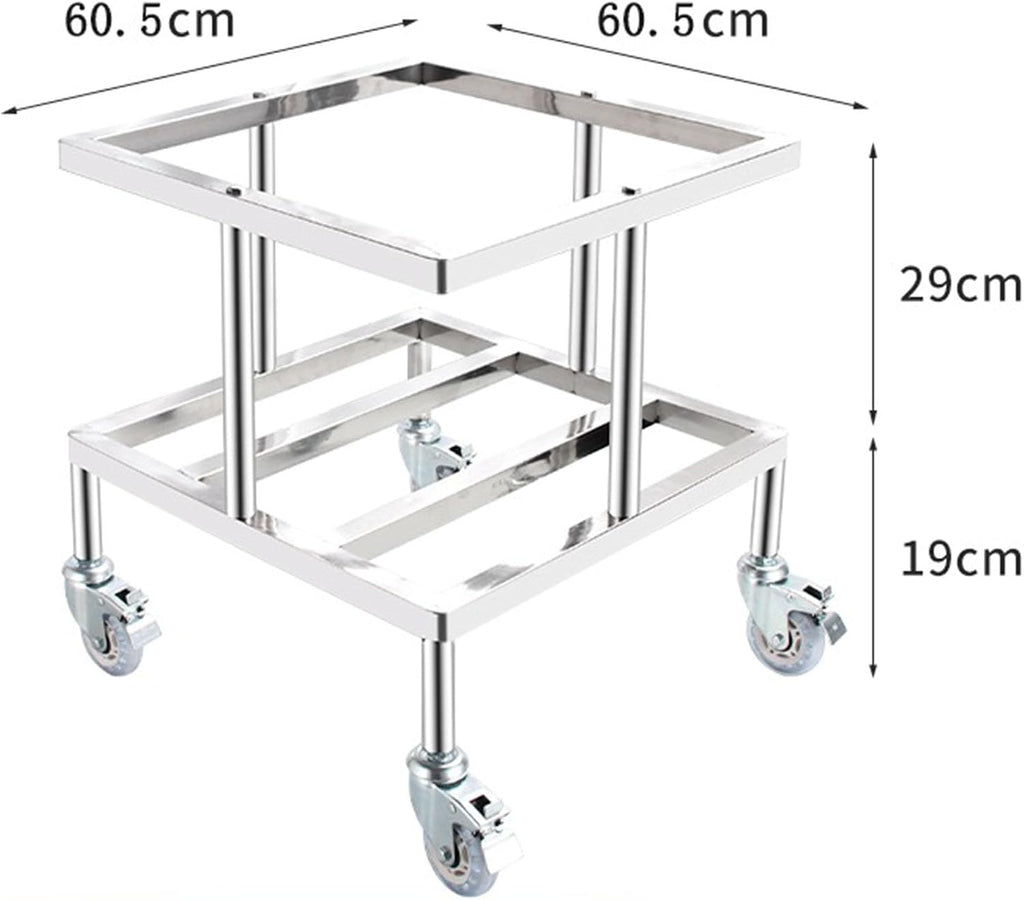 Heavy-Duty Stainless Steel Dolly Cart with Wheels - Versatile Rolling Platform for Plant Pots, Grease Buckets, and Car Washing Accessories