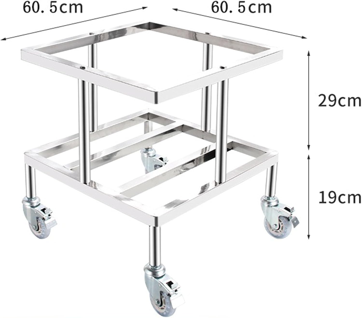 Heavy-Duty Stainless Steel Dolly Cart with Wheels - Versatile Rolling Platform for Plant Pots, Grease Buckets, and Car Washing Accessories