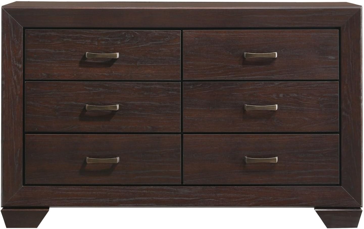 Oatfield Dark Cocoa 4-Piece Eastern King Bedroom Set - Transitional Wood-Paneled Bedroom Furniture