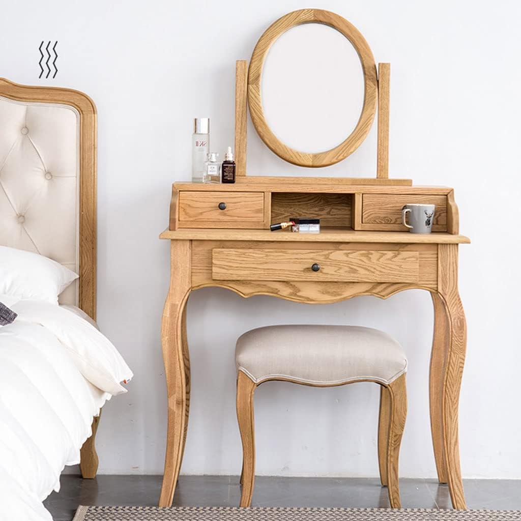 Vanity Benches Vanity Table Set Bedroom Modern Small Dressing Table Ladies Fashion Dressing Table Vanity Mirror Desk Dresser with Drawers (Color : A)