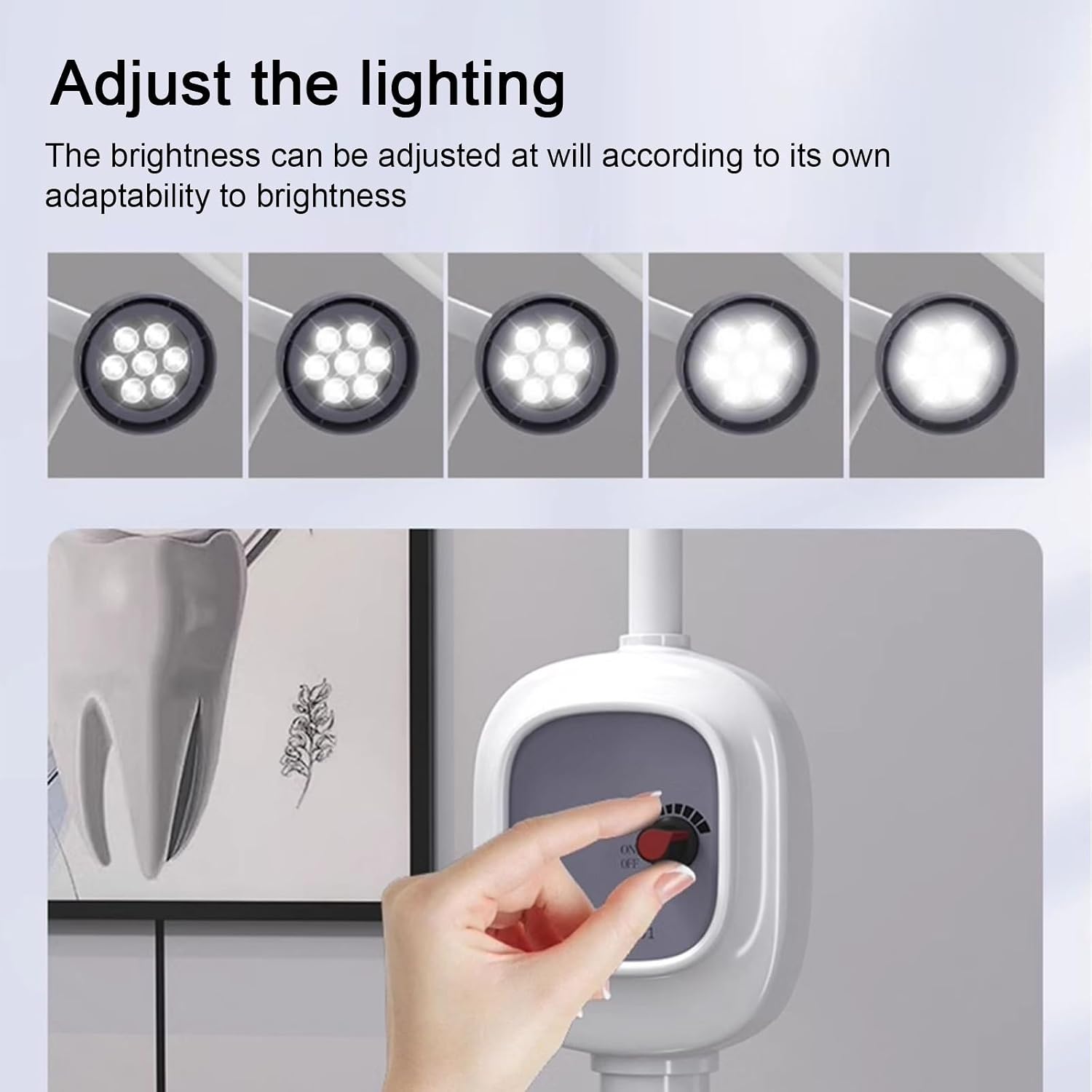12W Medical Exam Lamp LED Surgical Light, 24V, Weighted Base, Mobile Exam Light with Flexible Gooseneck Lamp, Height-Adjustable, Dimmable, Floor Lamps with Wheels Rolling Base