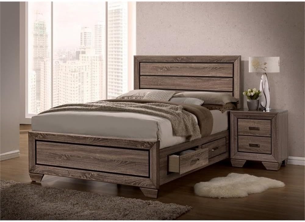 Coaster Fine Furniture Kauffman 4-piece Eastern King Bedroom Set Washed Taupe