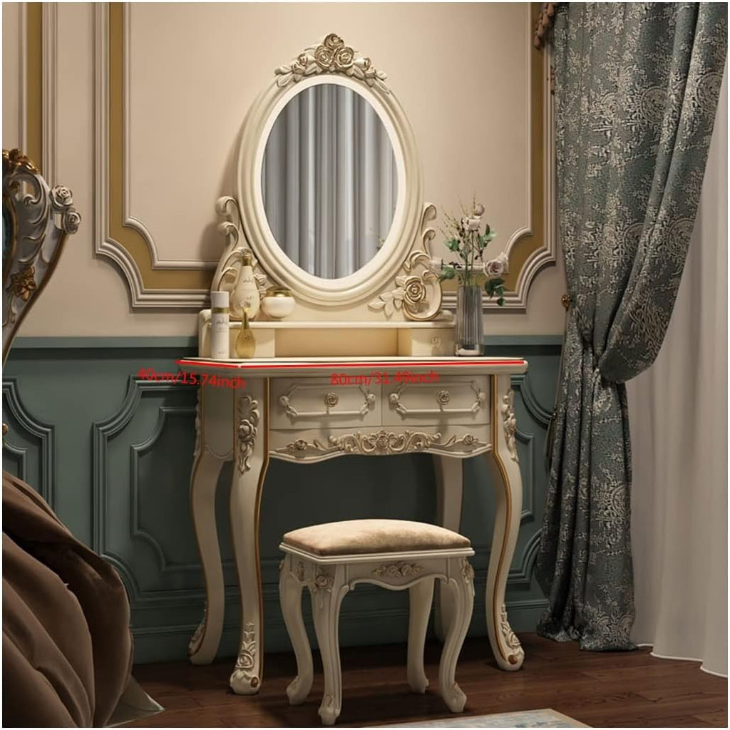 Vanity Benches Dresser Set with Lighted Mirror Bedroom Makeup Table Multifunctional Fashion Dresser Ladies Vanity Table (Color : A)