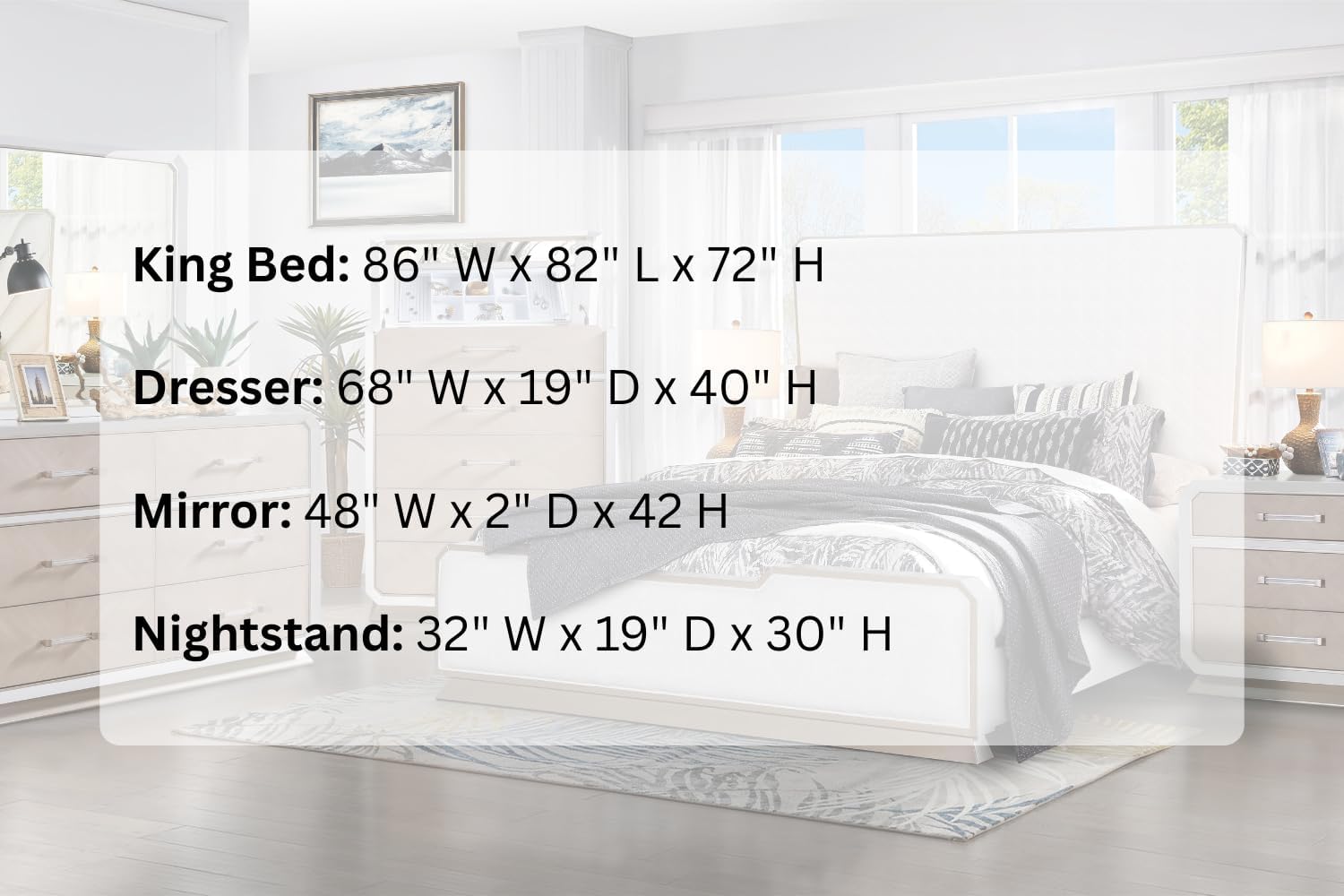 First of a Kind Dior Two Tone Luxury 4 Piece King Bedroom Set with Upholstered Tufted Headboard Modern Glam Design Coordinated Furniture Collection