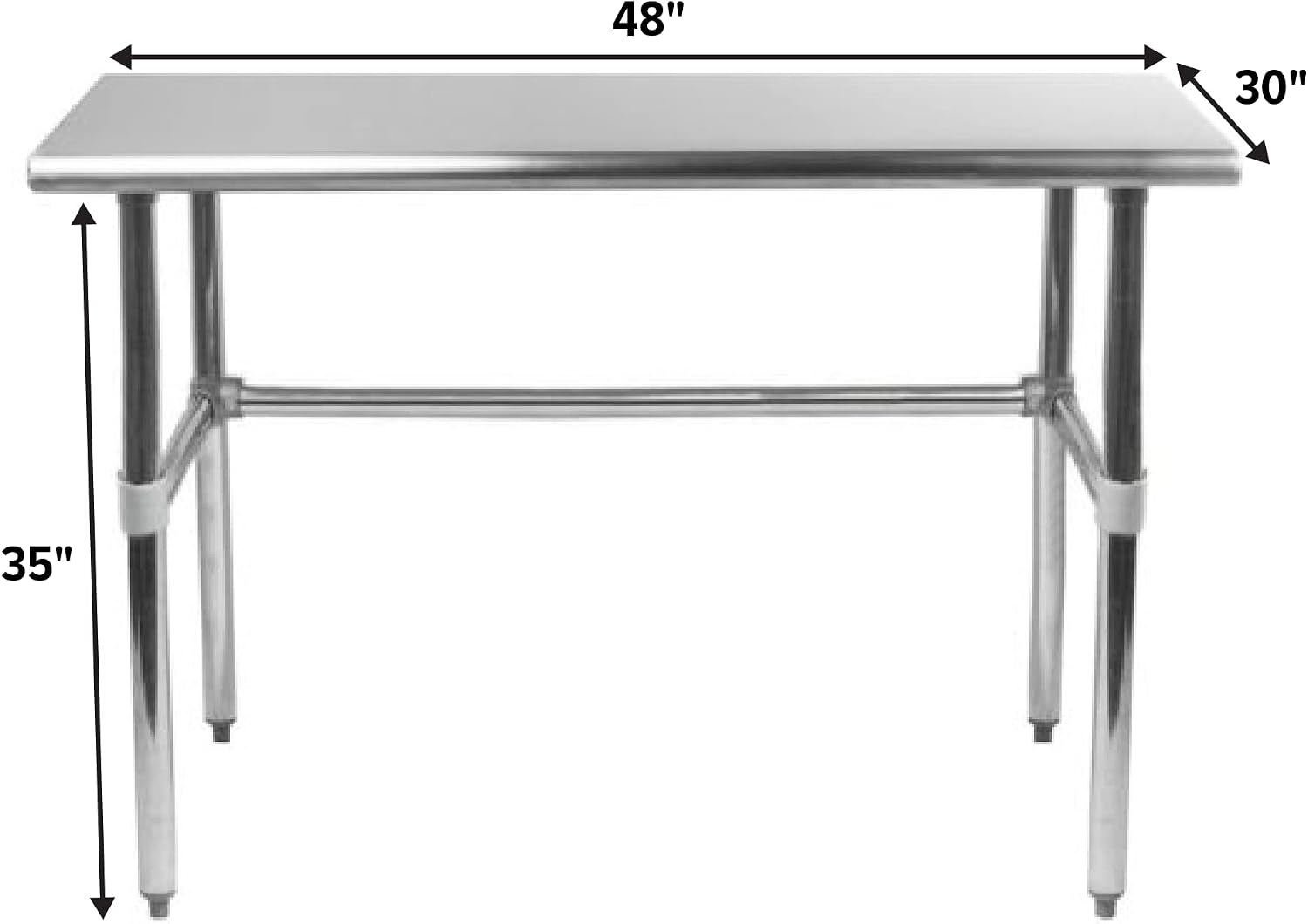 Open Base Stainless Steel Work Table with Galvanized