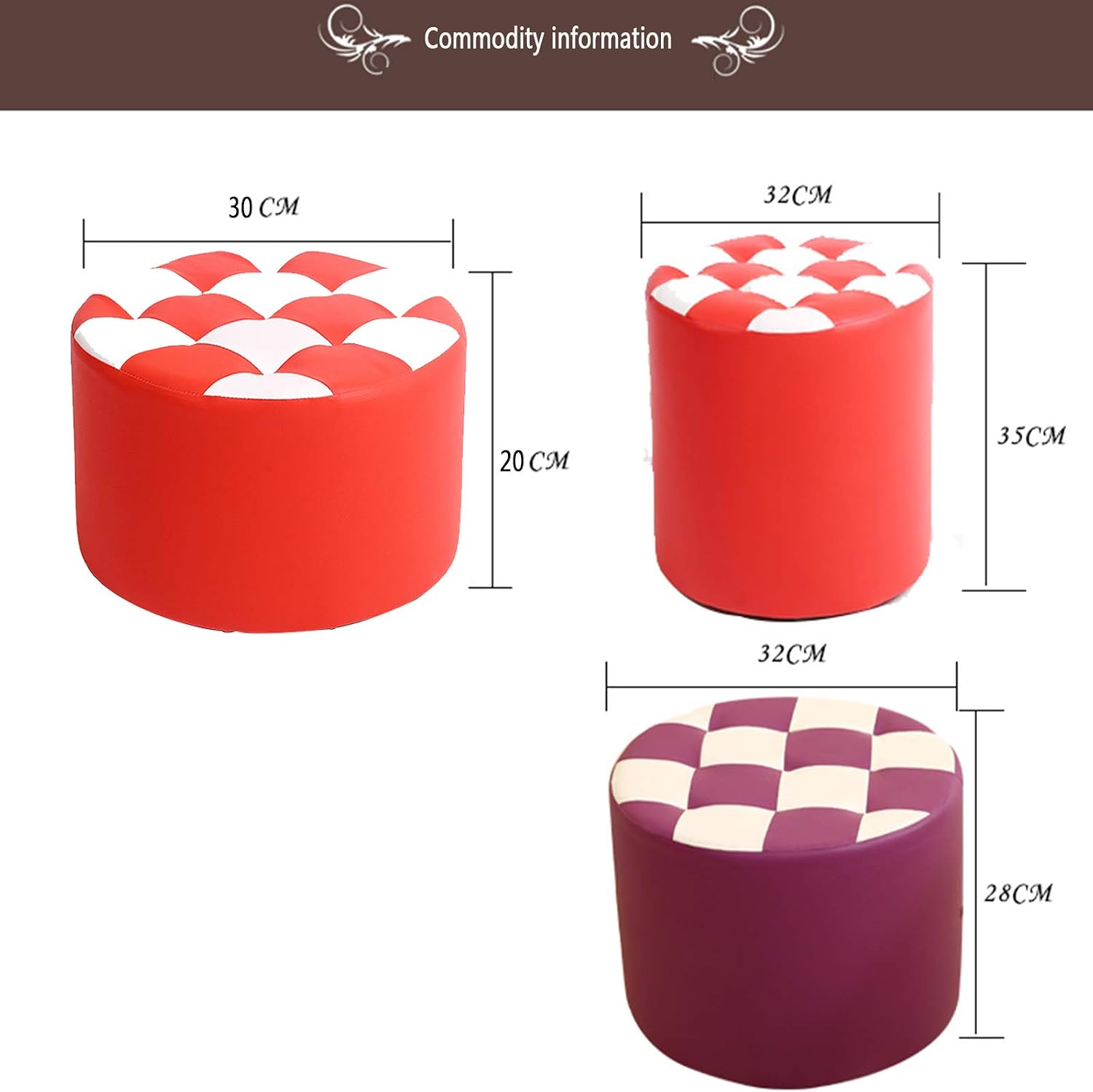 BTZHY Vanity Chair,Makeup Dressing Stool,Round Upholstered Footstool,Shoe Bench Vanity Stool Cushioned Chair Piano Seat n Functional Stool Sofa Stool
