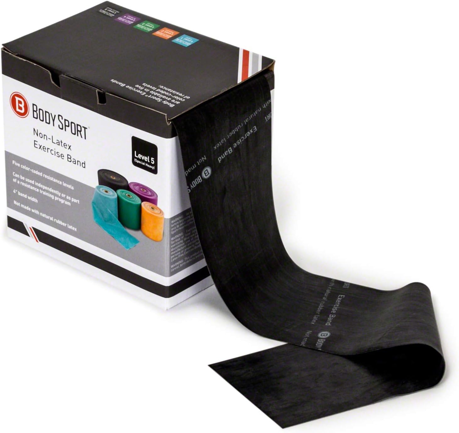 Body Sport Exercise Band, 50 yd. x 4 in. Roll - Home & Gym Fitness Equipment for Stretching, Strength Training & Physical Therapy