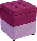 BTZHY Vanity Chair,Linen Upholstered Storage Bench Footrest Stool,Cube Organizer Box Pouffe Footstool Wood Feet Puff Seat-a 40x40x40cm