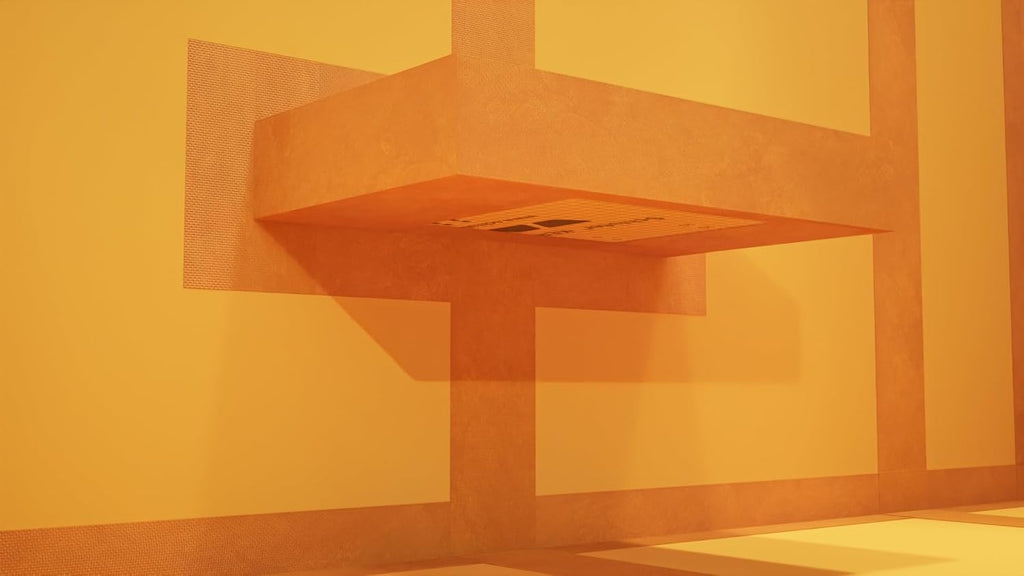The Original Granite Bracket Floating Shower Bench Kit with Orange Foam Board 18 in. x 10 in. x 4 in. and Shower Bench Bracket - Ready to Tile Shower Seat (1 Count)