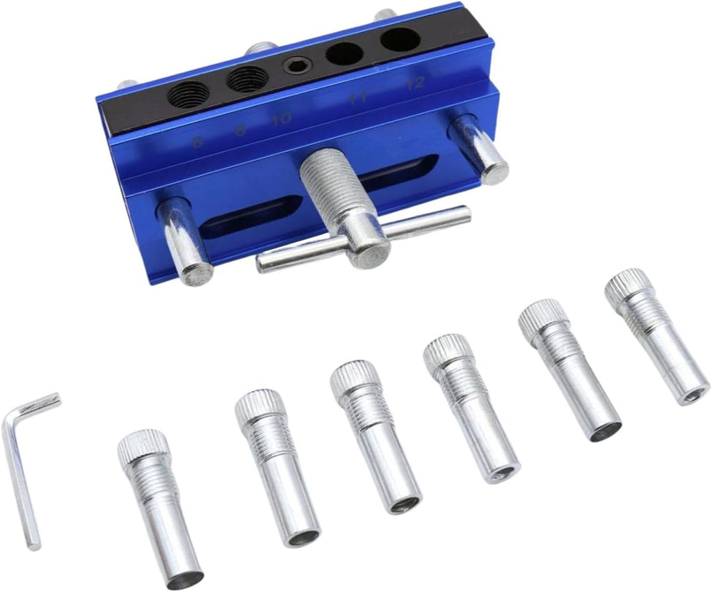 Centering Doweling Jig Kits Drill Jig for Straight Holes Biscuit Joiner Set with 6 Drill Guide Bushings Adjustable