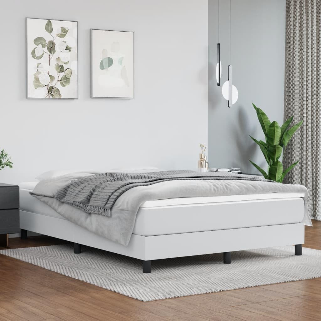 Queen Size Bed Frame with Glossy Faux Leather Finish, Engineered Wood and Plywood Construction for Stability, Modern Platform Bed Design, Durable and Space-Saving Furniture