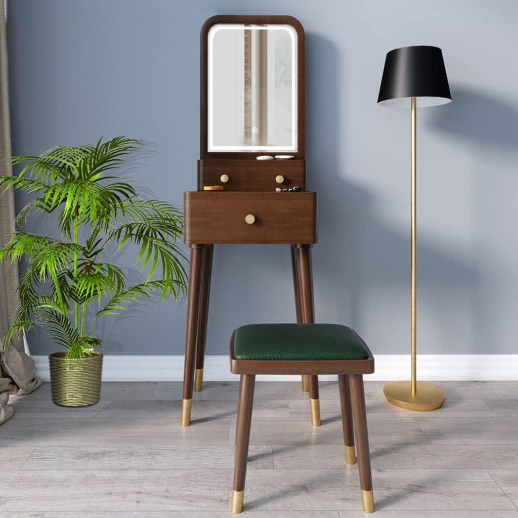 Vanity Benches Vanity Desk Set Dresser Multifunctional Desk Modern Ladies Dresser Bedroom Small Dresser with Stool, Mirror, Three Drawers (Color : A)
