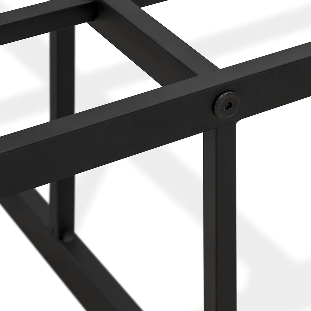 EAST WEST FURNITURE - DHKBBLK - Dothan Metal King Bed Frame with Magnificent Design Headboard and Footboard - Premium Metal Frame in Powder Coating Black