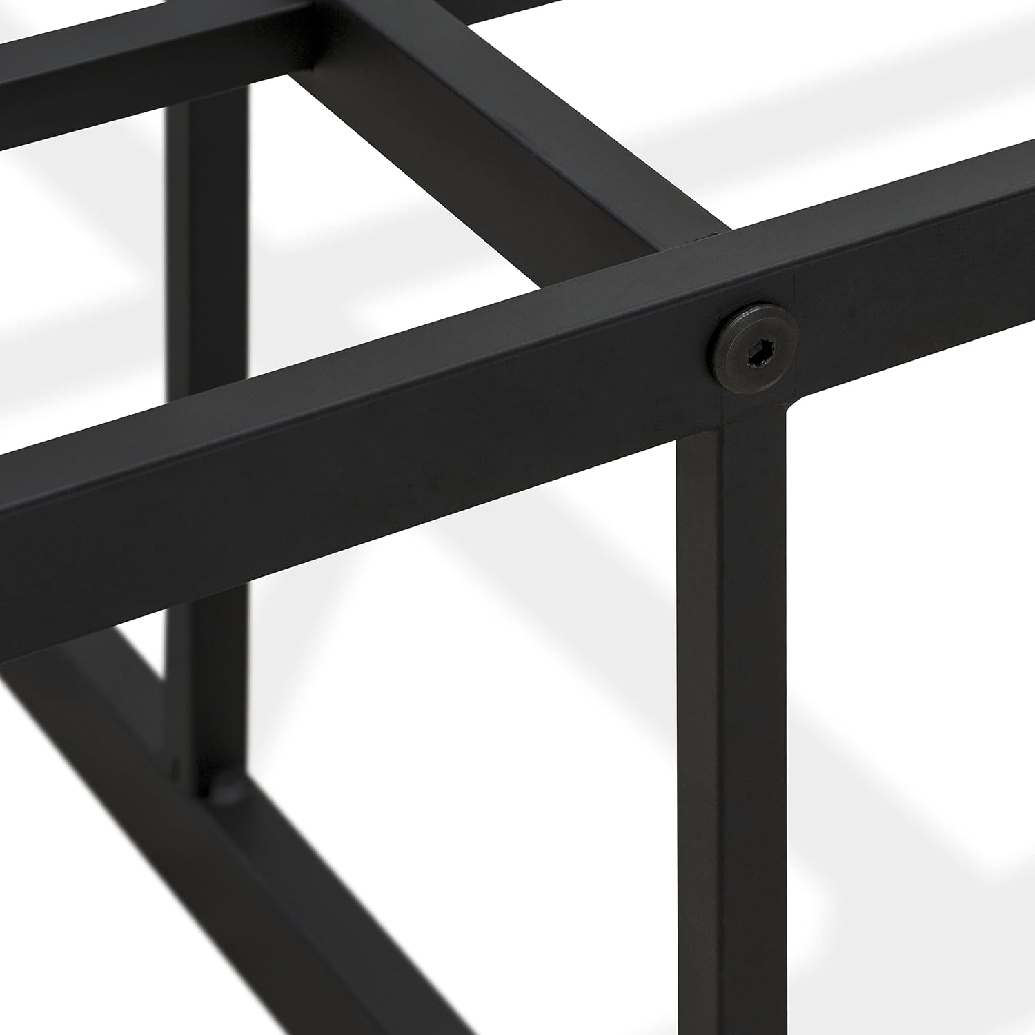 EAST WEST FURNITURE - DHKBBLK - Dothan Metal King Bed Frame with Magnificent Design Headboard and Footboard - Premium Metal Frame in Powder Coating Black
