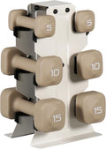 Tone Fitness Neoprene Dumbbell Set with Storage Rack – Non-Slip, Anti-Roll Hand Weights for Home Gym Workouts | 20 lb, 32 lb, 50 lb, 60 lb & 100 lb Options