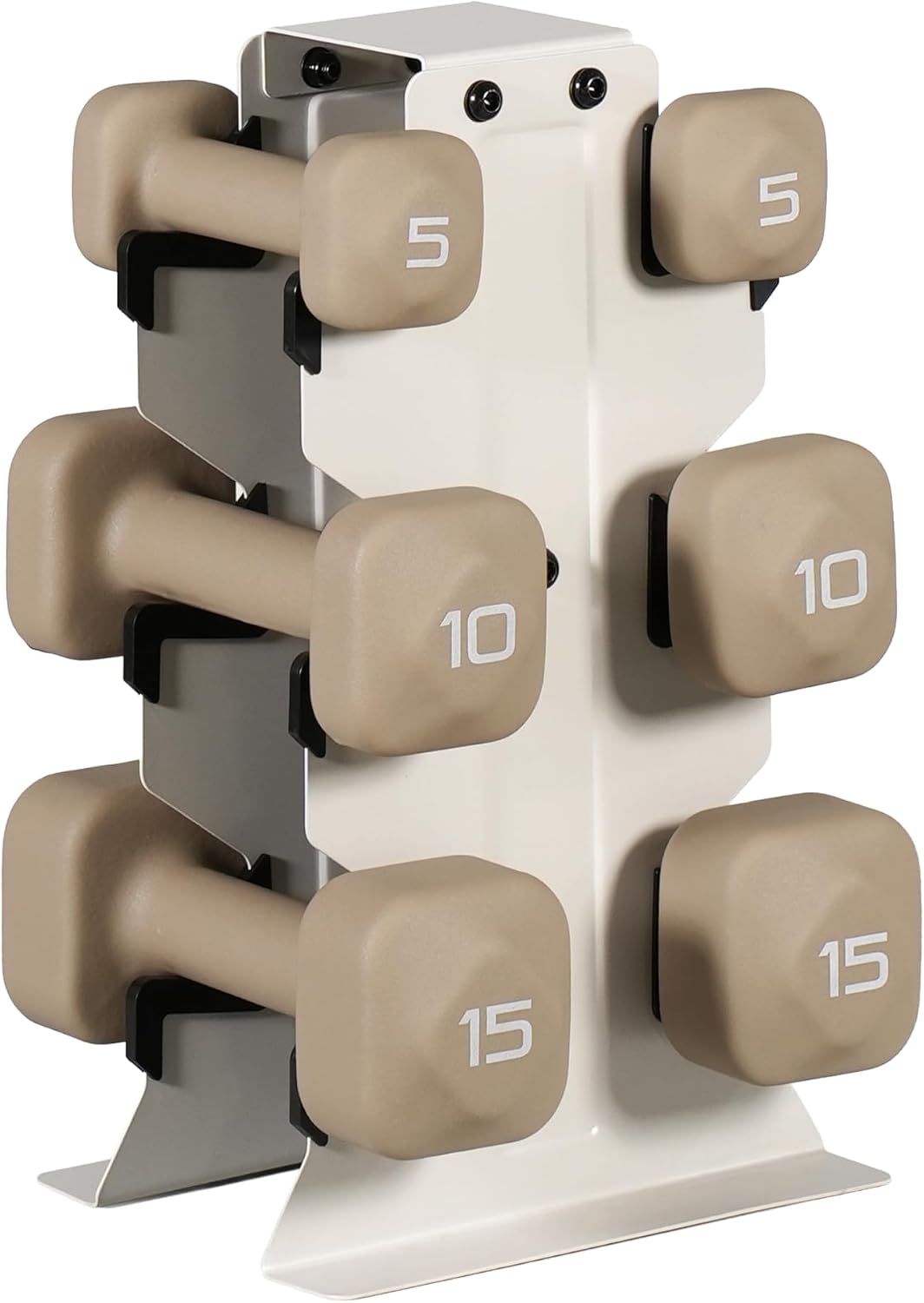 Tone Fitness Neoprene Dumbbell Set with Storage Rack – Non-Slip, Anti-Roll Hand Weights for Home Gym Workouts | 20 lb, 32 lb, 50 lb, 60 lb & 100 lb Options