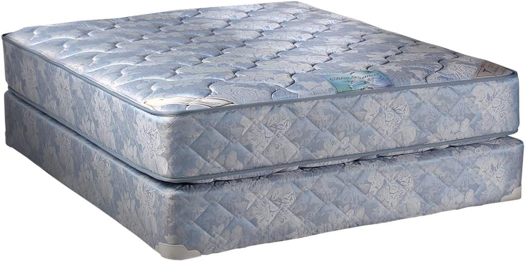 Dream Solutions USA DS USA Chiro Premier Two-Sided Medium Firm (Blue) Mattress Set with Metal Bed Frame - Spine Support, Orthopedic, Longlasting Comfort (Full 54'x75'x9')