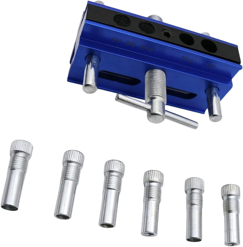 Centering Doweling Jig Kits Drill Jig for Straight Holes Biscuit Joiner Set with 6 Drill Guide Bushings Adjustable