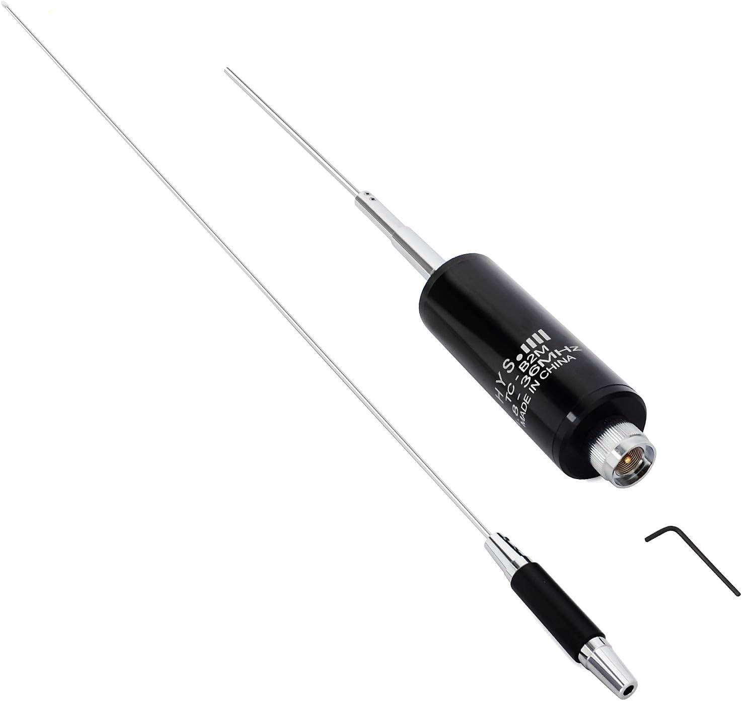 TC-B2M 1.8-36Mhz (160meter to 8meter) 50.7inch 120W Stainless Steel CB Mobile Base Antenna with PL259(UHF-Male) Connector for Yaesu Motorola Midland Icom Ham Mobile Radio Transceiver