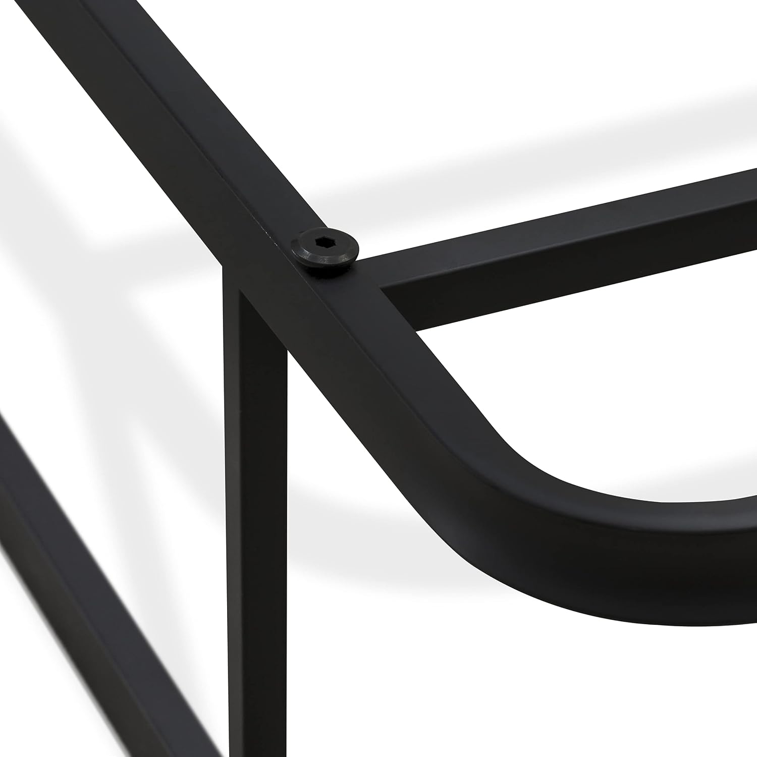 EAST WEST FURNITURE - DHKBBLK - Dothan Metal King Bed Frame with Magnificent Design Headboard and Footboard - Premium Metal Frame in Powder Coating Black