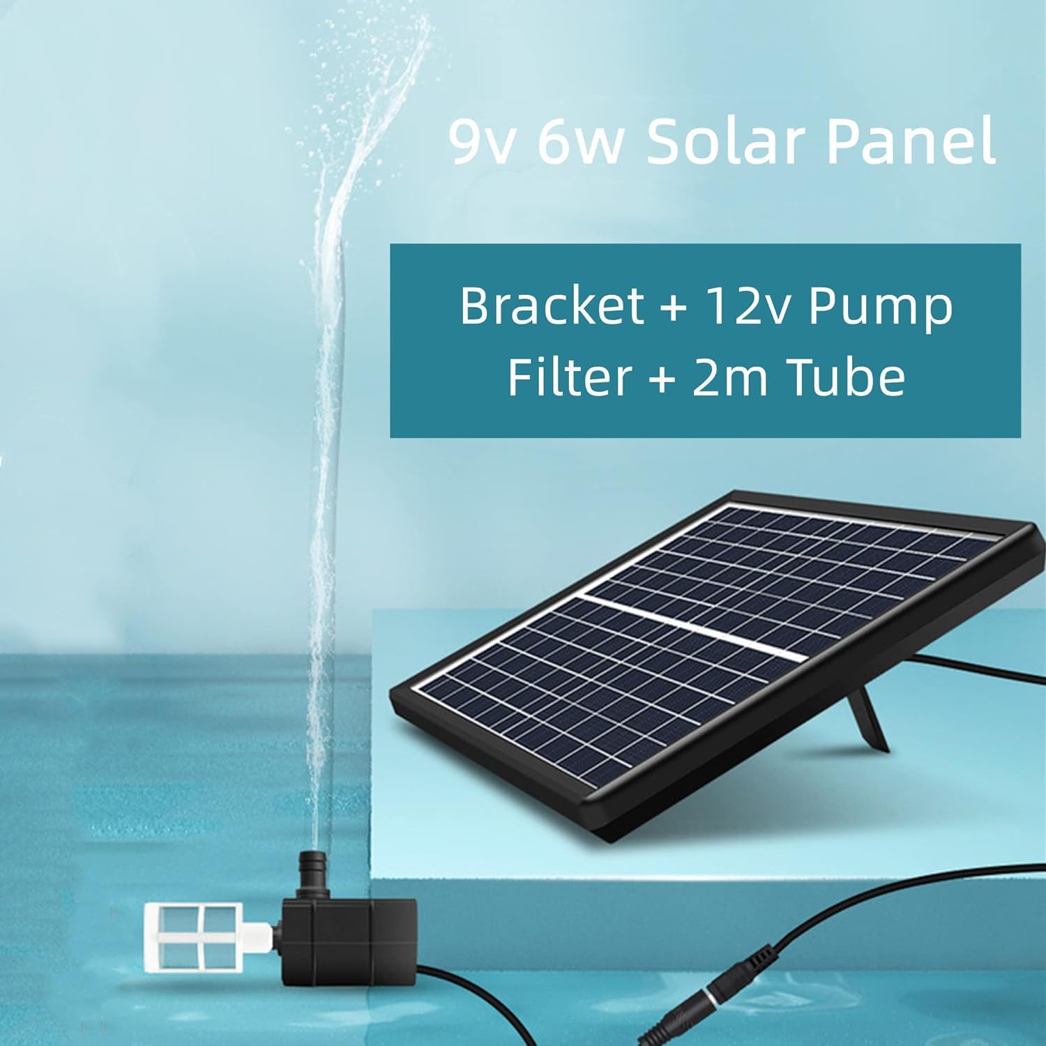Solar Water Fountain with Pump,16' Solar Bamboo Fountain Zen Fountain Kit, Outdoor Bamboo Fountains Outdoor Tabletop Fountains, for Indoor Outdoor Backyard Lawn,Creati