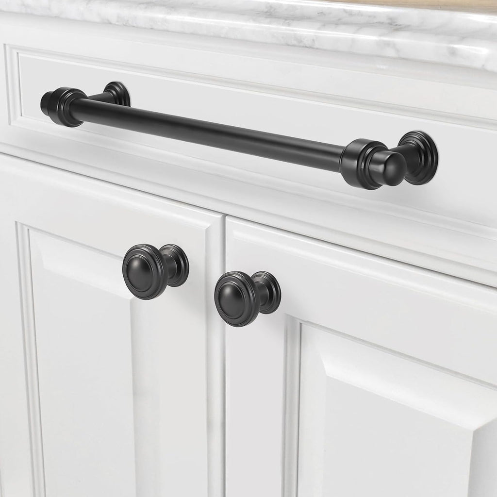 10 Pack 12-3/5 inch(320mm) Matte Black Kitchen Cabinet Handles Cabinet Pulls Black Drawer Pulls Kitchen Cabinet Hardware Handles Drawer Pulls Dresser Handles