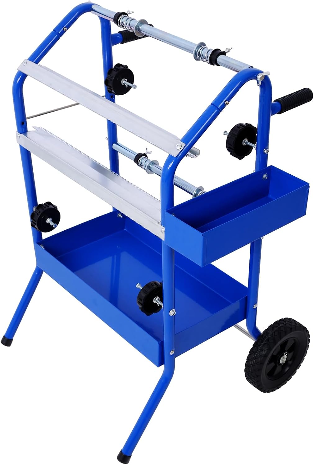 Mobile Masking Paper Dispenser for Automotive Paint Shops - Professional 18-Inch Multi-Roll Cart with Storage Trays & Cutting System - Heavy-Duty Workshop Organizer for Spray Painting Tools &