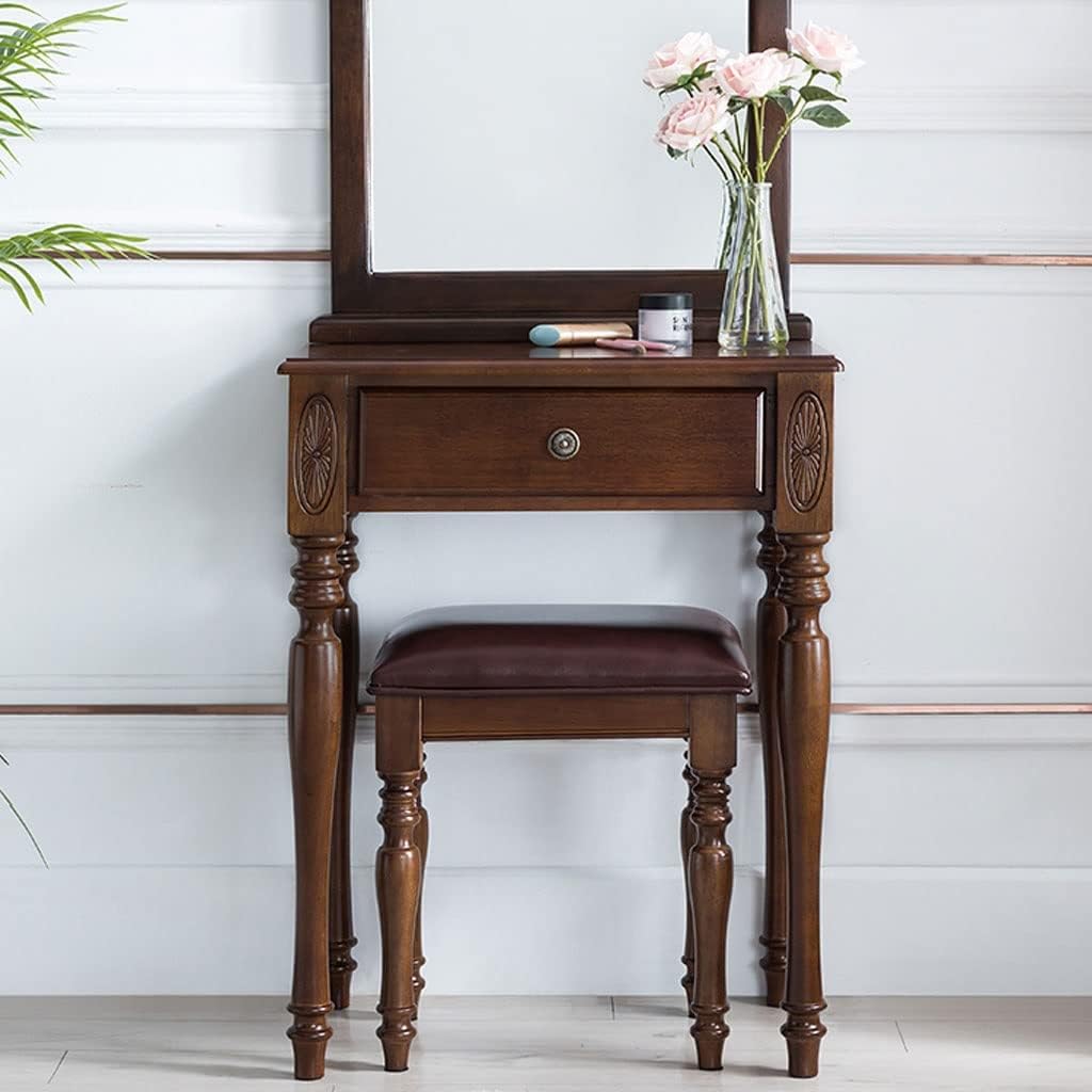 Vanity Benches Dresser Set Bedroom Vanity Table Modern Minimalist Dressing Table, Dressing Table + Makeup Stool + Drawer (Color : A)