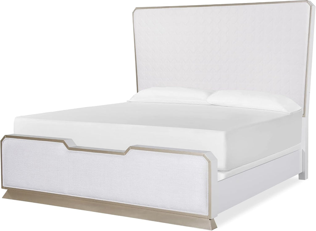 First of a Kind Dior Two Tone Luxury 4 Piece King Bedroom Set with Upholstered Tufted Headboard Modern Glam Design Coordinated Furniture Collection