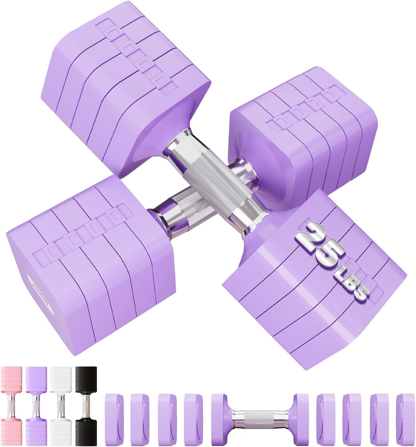 15LB 20LB 30LB 40LB 50LB Adjustable Dumbbell Set Free Weights Dumbbells Set for Women Men Hand Weights Sets Adjust Dumbbell Weight Sets for Home Gym Exercise Workout Strength Training Equipments