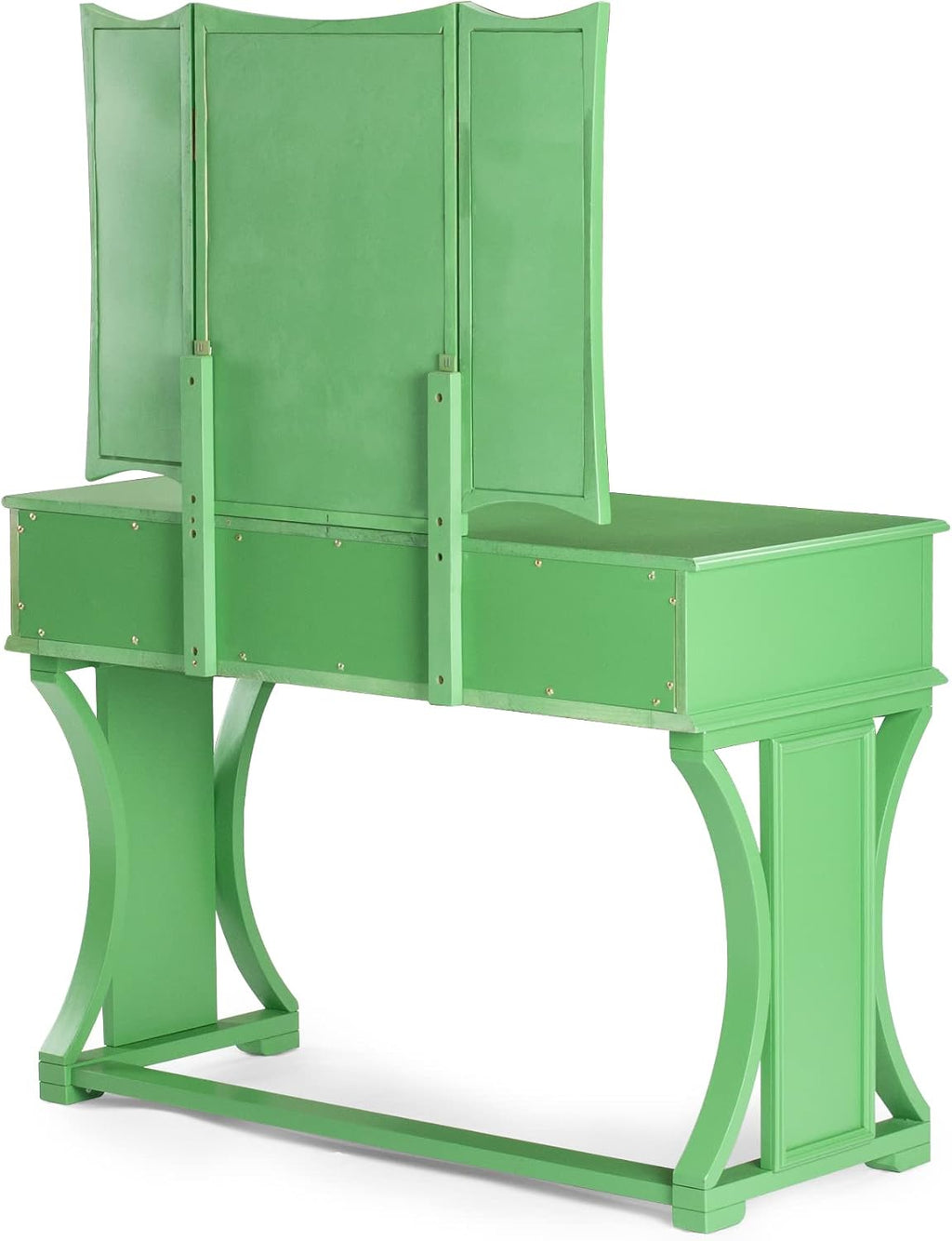 Poundex Bobkona Edna Vanity Set with Stool, Apple Green