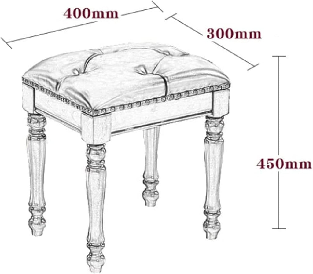 Vanity Stool, Vintage Makeup Stool Footstool Benches Vanity Home Vanity Stool Bedroom Vanity Bench Porch Shoe Changing Stool Piano Stool Small Dining Stool ( Color : Green , Size : 40x30x45cm )