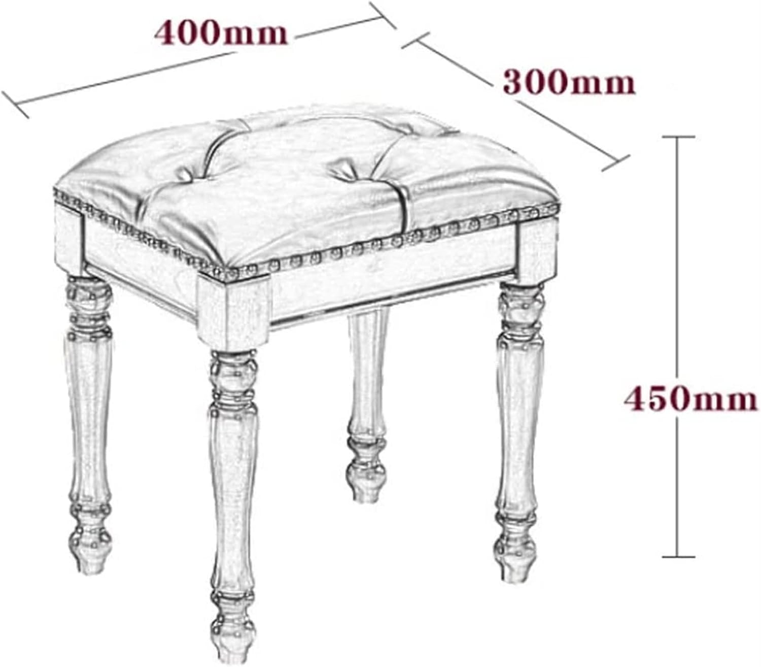 Vanity Stool, Vintage Makeup Stool Footstool Benches Vanity Home Vanity Stool Bedroom Vanity Bench Porch Shoe Changing Stool Piano Stool Small Dining Stool ( Color : Green , Size : 40x30x45cm )