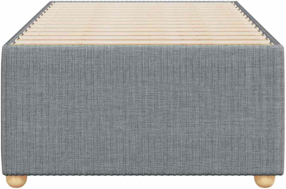 Light Grey Polyester Twin XL Bed Frame with Engineered Wood Construction for Modern Bedroom, 4-Piece Set Includes Upholstered Headboard and Sturdy Support