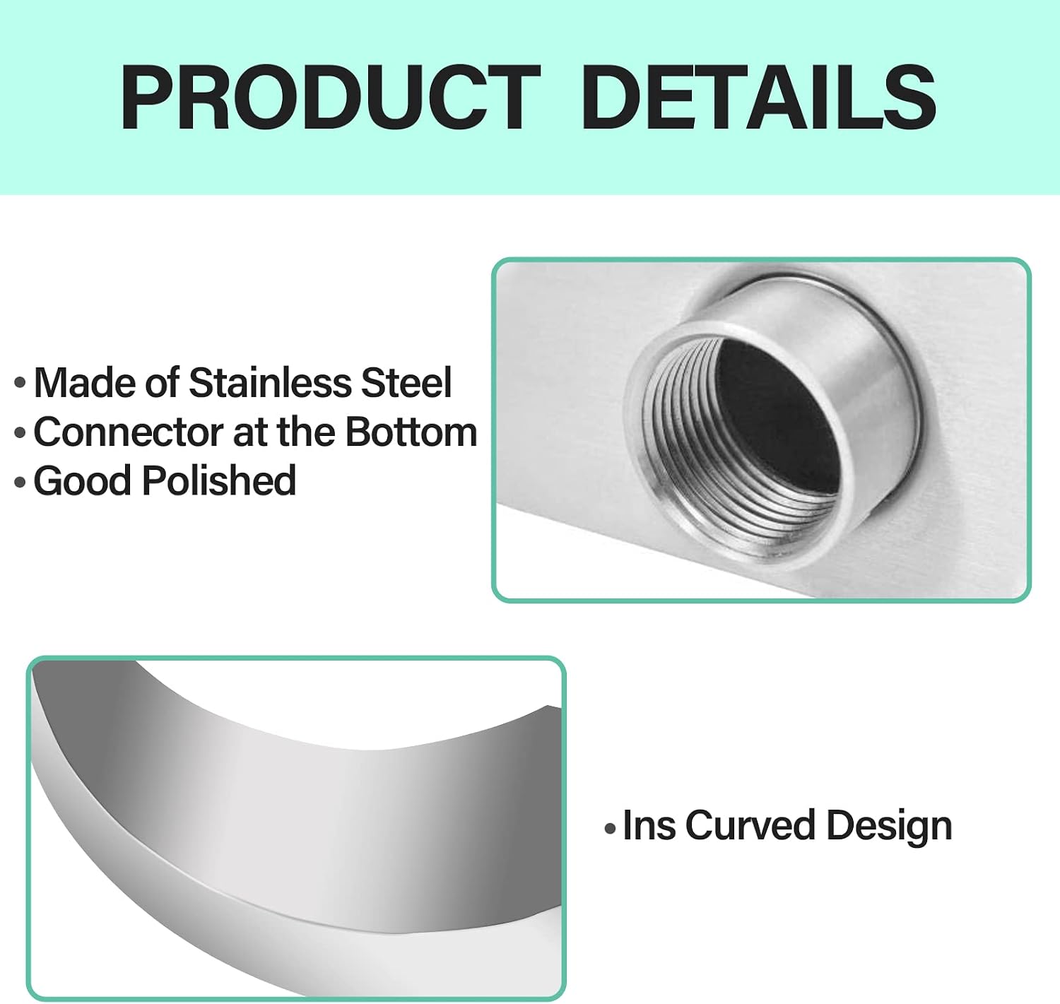 Stainless Steel 304 Pool Fountain Silver Color for Ground Pools Garden Outdoor Waterfalls Sheer Descent Pond Water Feature-15.7' Height