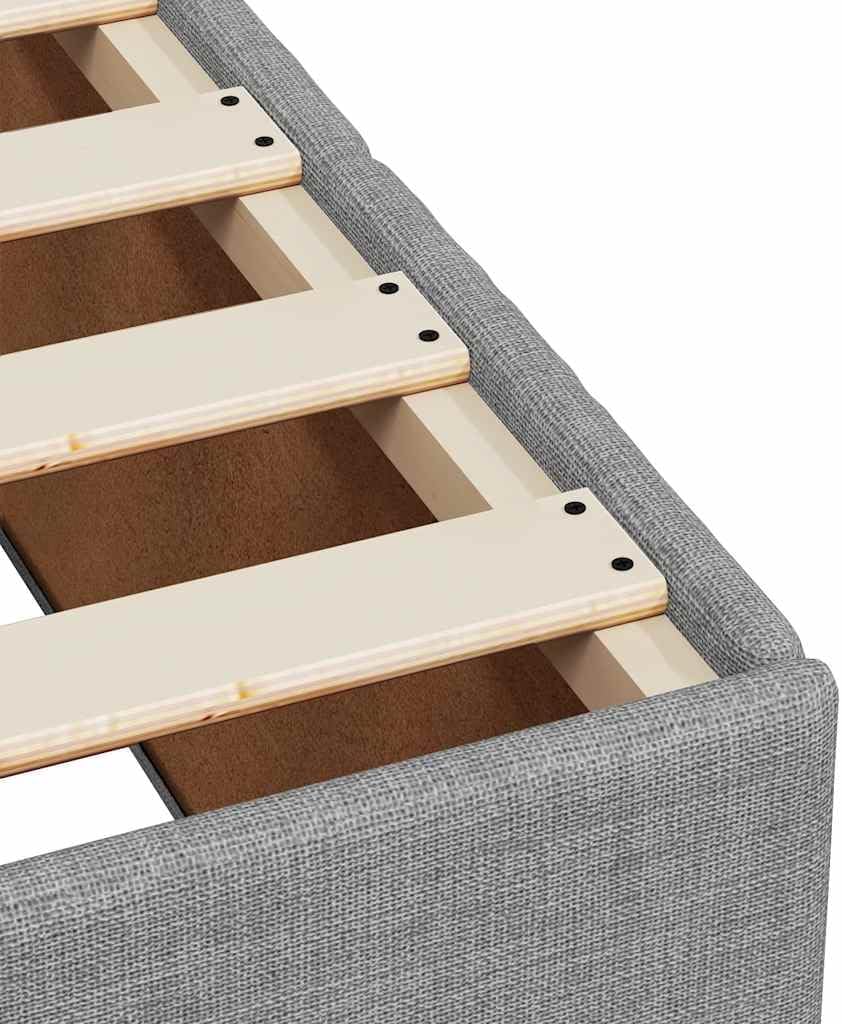 Light Grey Twin XL Bed Frame Fabric and Sturdy Support for Modern Living Spaces, Breathable Surface and Minimalist Style, 4-Piece Set for Easy Assembly
