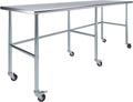 AmGood Stainless Steel Work Table Open Base & Wheels | Work Station | Metal Work Bench (Stainless Steel, 96' Long x 30' Deep)