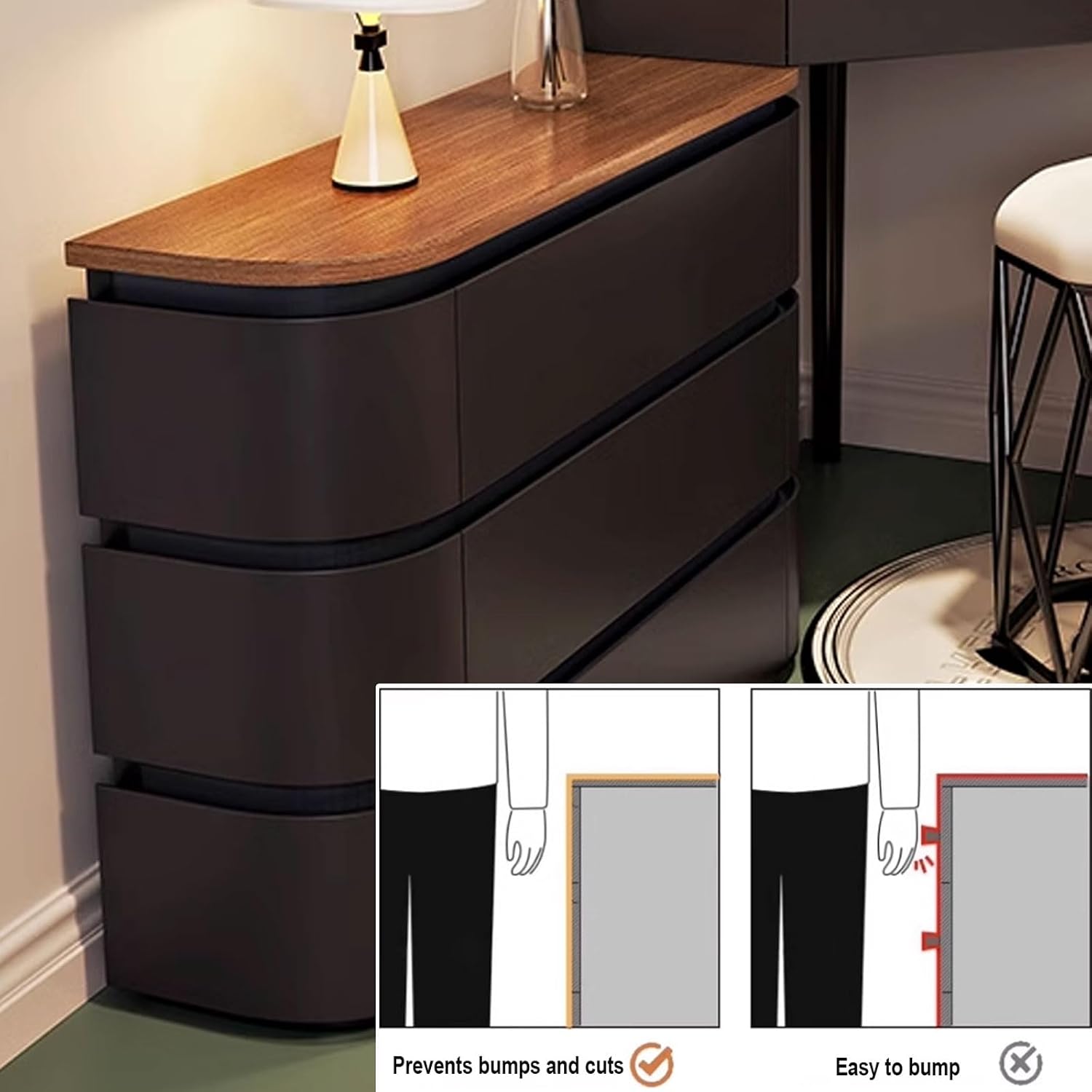 Makeup Vanity with Mirror and Lights Expandable and Adjustable Wood Vanity Lighting Adjustable in Three Levels 90° Corner Design Multi-Purpose Table(White,140 * 30 * 130CM)