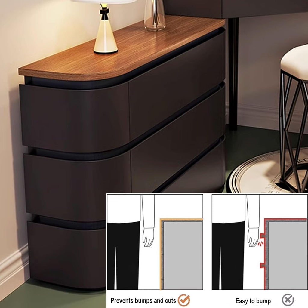 Makeup Vanity with Mirror and Lights Expandable and Adjustable Wood Vanity Lighting Adjustable in Three Levels 90° Corner Design Multi-Purpose Table(White,120 * 30 * 130CM)