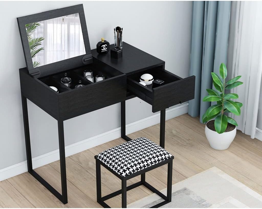 Vanity Benches Vanity Table Minimalist Dresser Multifunctional Table Modern Ladies Dresser Bedroom Small Dresser with Stools and Drawers (Color : A)