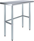 36' x 18' Open Base Stainless Steel Work Table – NSF Certified Commercial Workstation with Galvanized Legs for Kitchens, Food Trucks, Labs & Utility Spaces