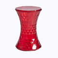 Acrylic Transparent Drum Table, Diamond Shaped Modern Vanity Stool/Side Table, Rounded and Soft Corners, Stable Support for Chair Feet, for Indoor and Outdoor Use(Silver)